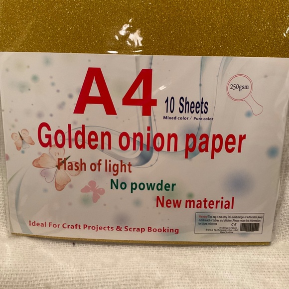 4 Packs A4 Golden Onion Paper Craft Scrap Book Glitter 10 per pack Multicolored - Picture 6 of 6